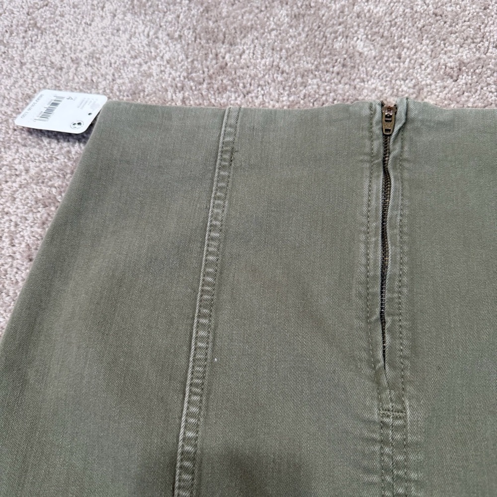 NWT Free People Olive Corduroy Mini Skirt Retro Festival Y2K Skirt Size 4 - Picture 4 of 5